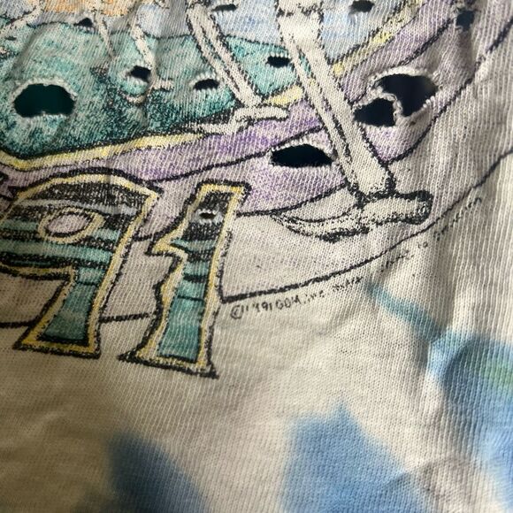 Vintage 90s Grateful Dead Thrashed Single Stitch T Shirt Holes XL - Picture 7 of 8